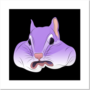 purple cute squirrel face Posters and Art